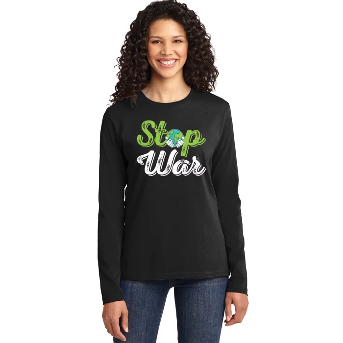 World Peace Day Motif Ladies Long Sleeve Shirt