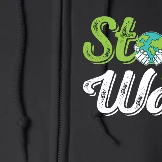 World Peace Day Motif Full Zip Hoodie