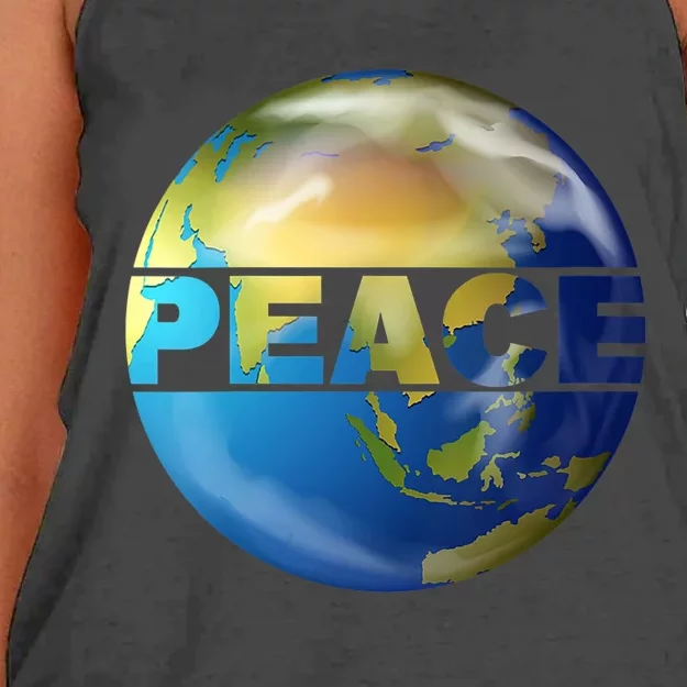 World Peace Earth Day Conscious Humanity Love & Kindness Women's Knotted Racerback Tank