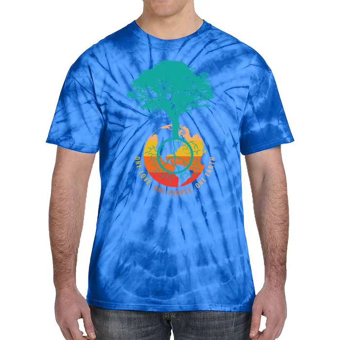 World Peace Earth Day Tree Love People 60s 70s Hippie Retro Cool Gift Tie-Dye T-Shirt