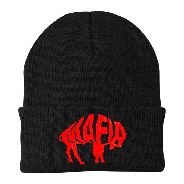 WNY Pride Faded Red Buffalo Knit Cap Winter Beanie