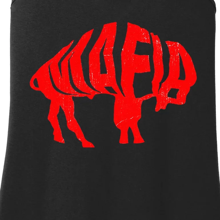 WNY Pride Faded Red Buffalo Ladies Essential Tank