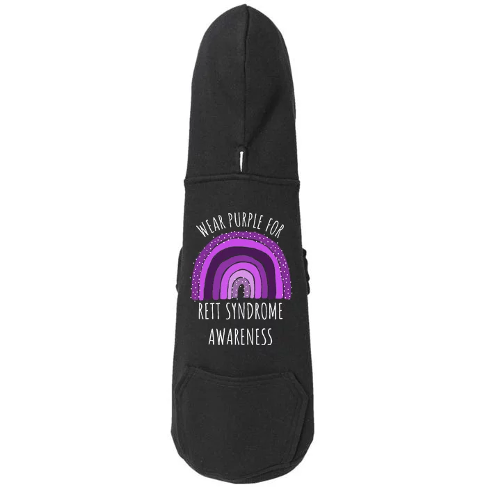 Wear Purple For Rett Syndrome Awareness Month Rett Syndrome Doggie 3-End Fleece Hoodie