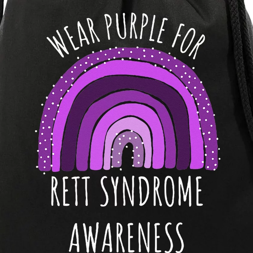 Wear Purple For Rett Syndrome Awareness Month Rett Syndrome Drawstring Bag