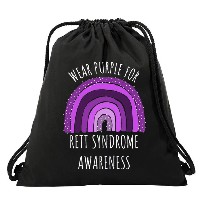 Wear Purple For Rett Syndrome Awareness Month Rett Syndrome Drawstring Bag