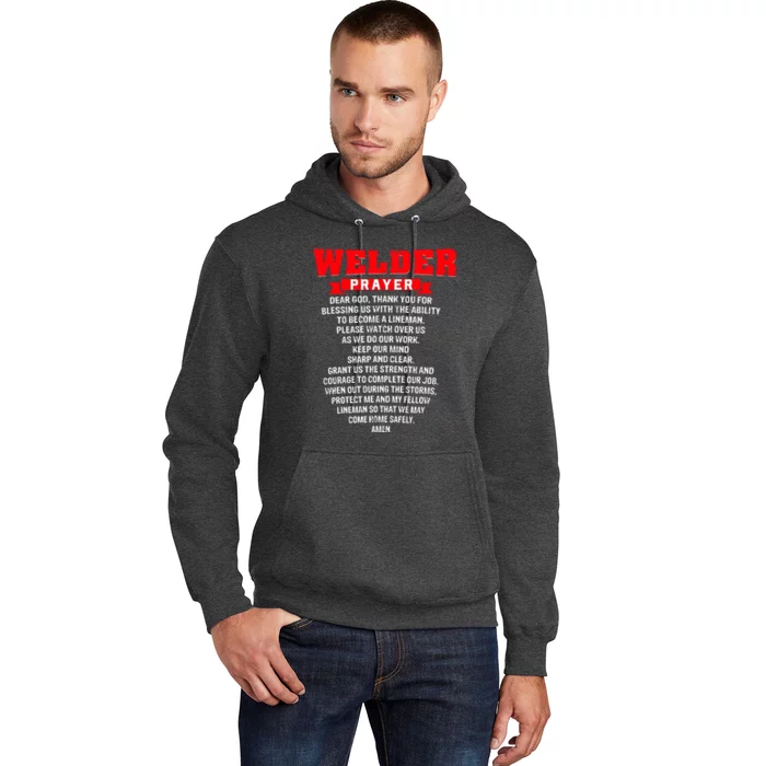 Welder Prayer Funny Christian Welding Grandpa Dad Husband Hoodie