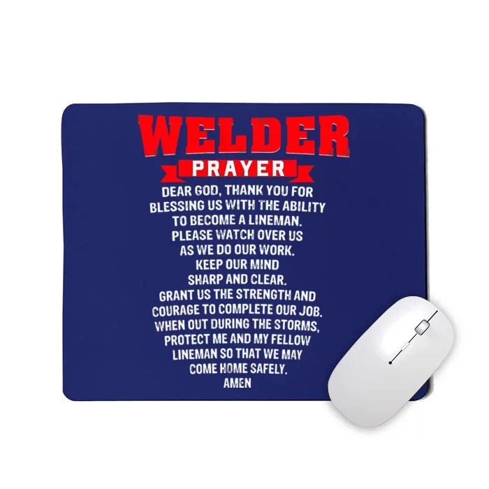 Welder Prayer Funny Christian Welding Grandpa Dad Husband Mousepad