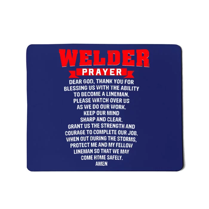 Welder Prayer Funny Christian Welding Grandpa Dad Husband Mousepad