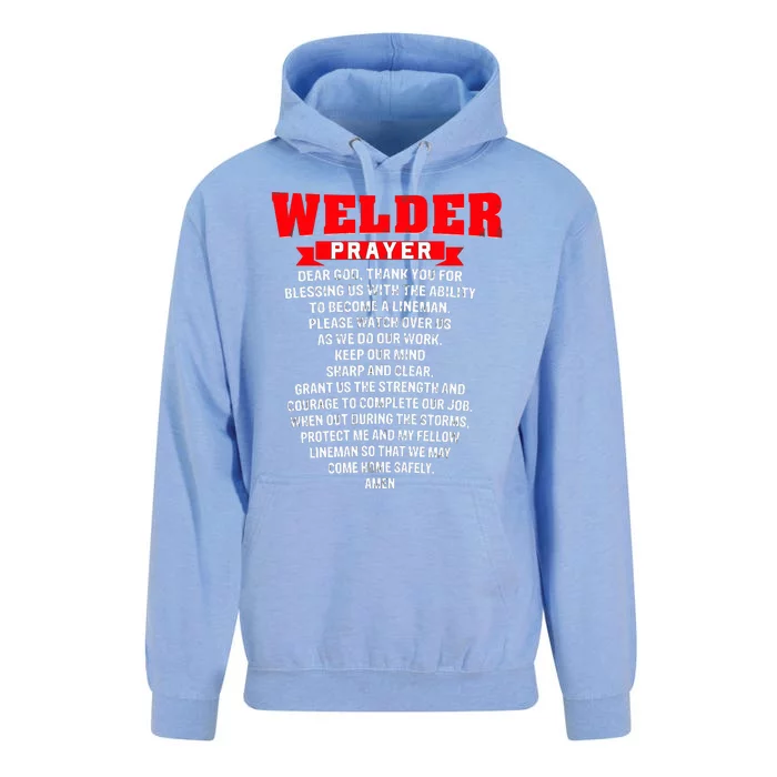 Welder Prayer Funny Christian Welding Grandpa Dad Husband Unisex Surf Hoodie