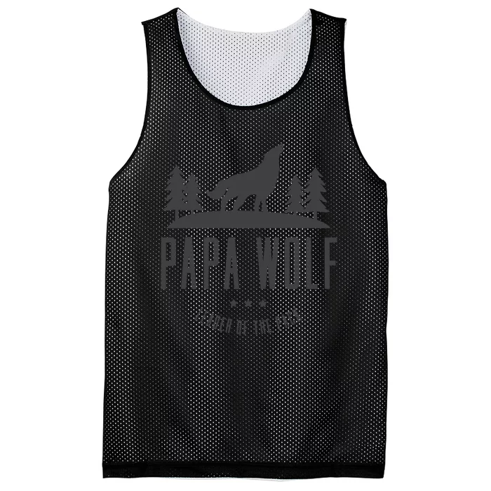 Wolf Pack Family - Dad Papa Wolf Mesh Reversible Basketball Jersey Tank