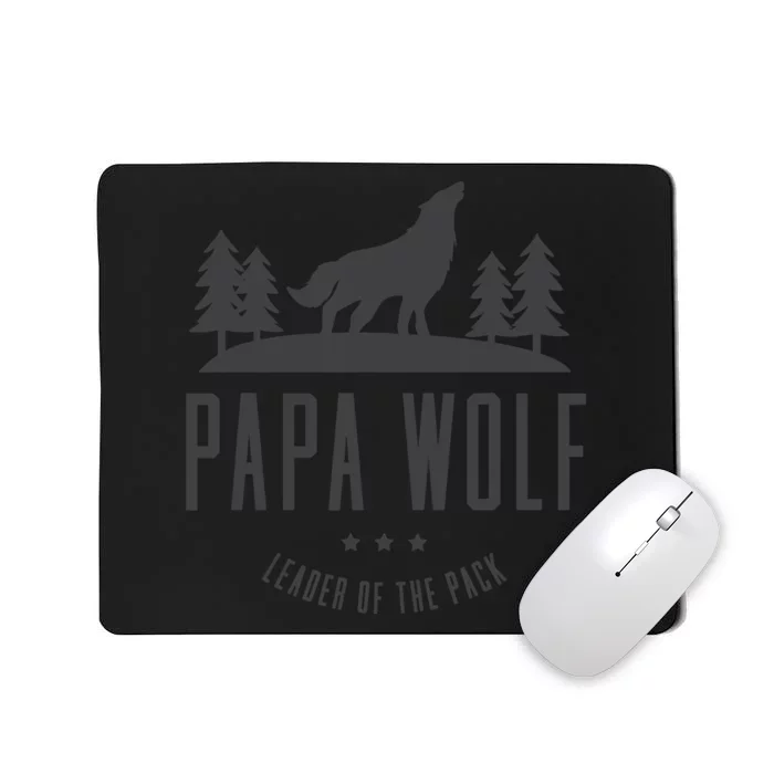 Wolf Pack Family - Dad Papa Wolf Mousepad