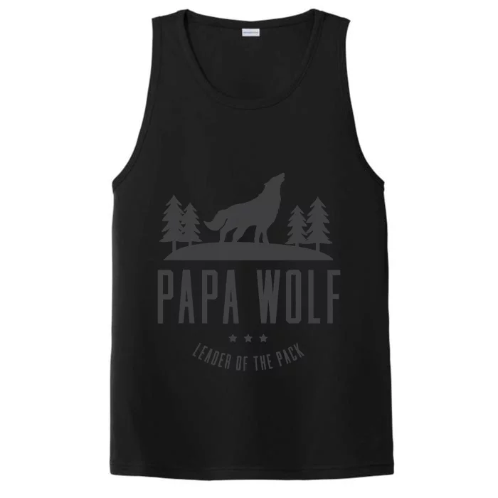 Wolf Pack Family - Dad Papa Wolf Performance Tank