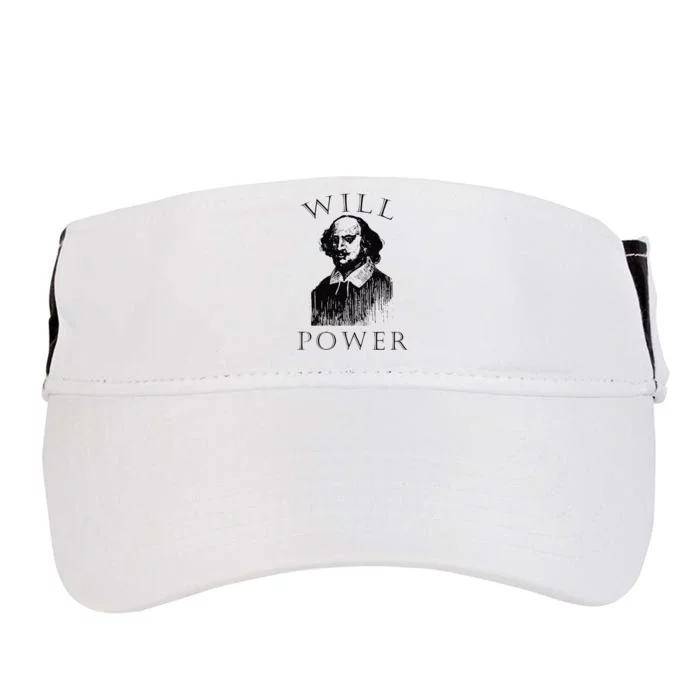 Will Power Funny William Shakespeare Book Librarian Adult Drive Performance Visor