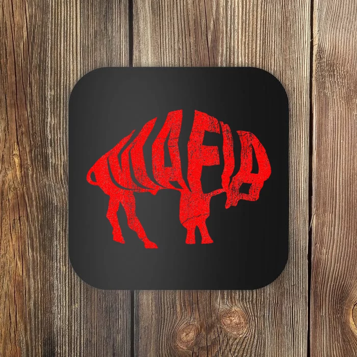 Wny Pride Faded Red Buffalo Coaster