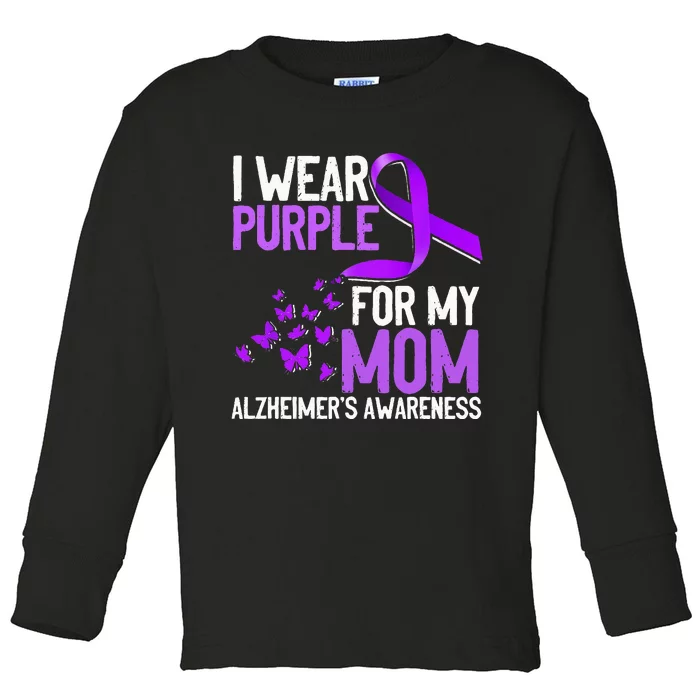 Wear Purple For My Mom Alzheimer´s Awareness Toddler Long Sleeve Shirt