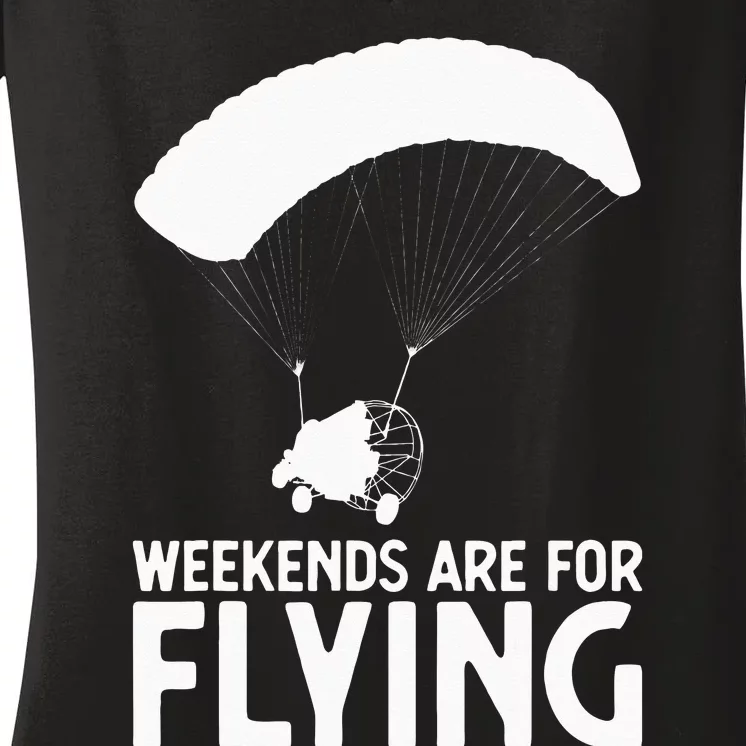 Weekends PPC Flying Powered Parachute Women's V-Neck T-Shirt