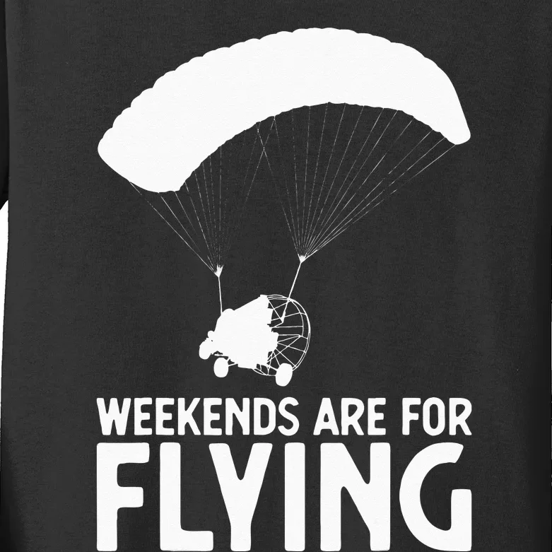 Weekends PPC Flying Powered Parachute Kids Long Sleeve Shirt