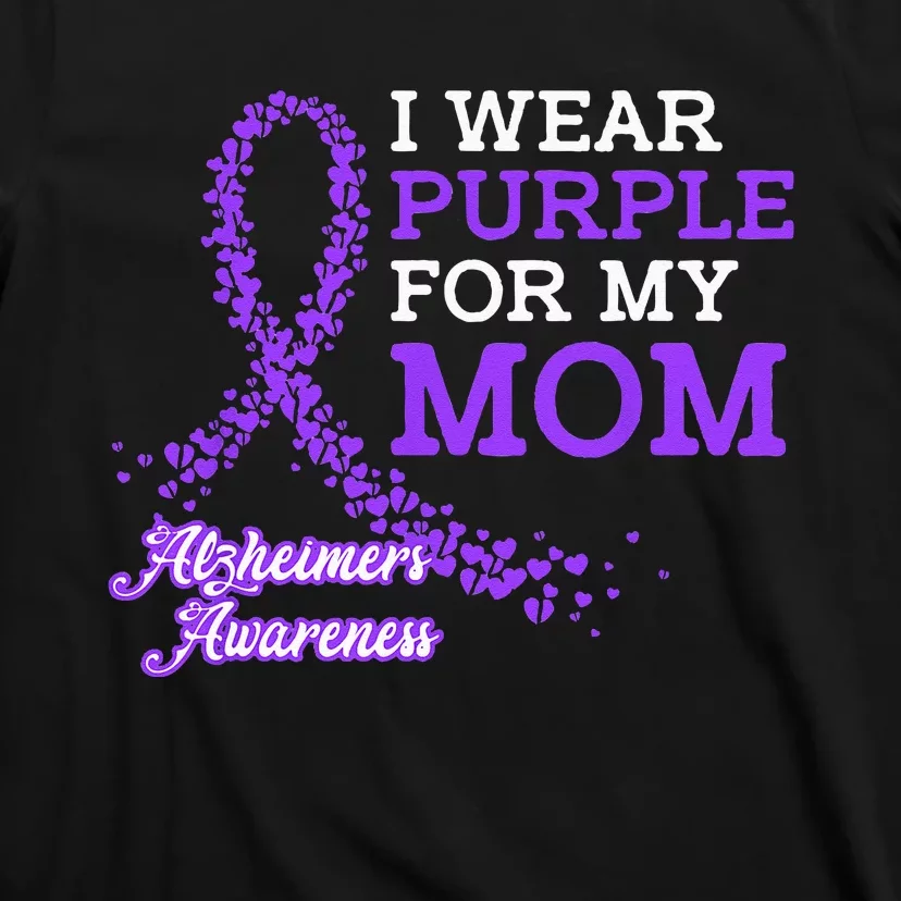 Wear Purple For My Mom Alzheimers Awareness Band T-Shirt