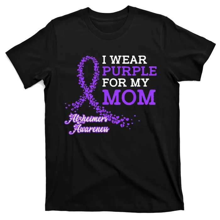 Wear Purple For My Mom Alzheimers Awareness Band T-Shirt