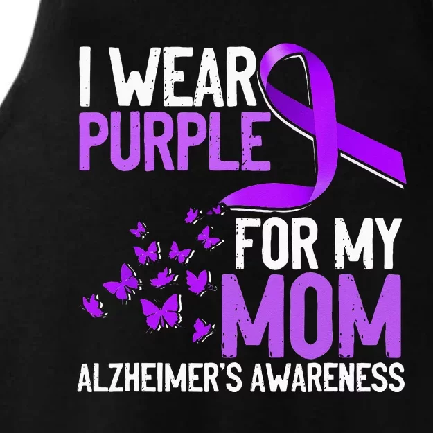 Wear Purple For My Mom Alzheimer´s Awareness Ladies Tri-Blend Wicking Tank