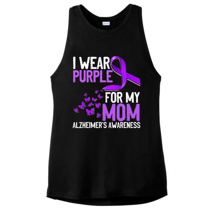 Wear Purple For My Mom Alzheimer´s Awareness Ladies Tri-Blend Wicking Tank