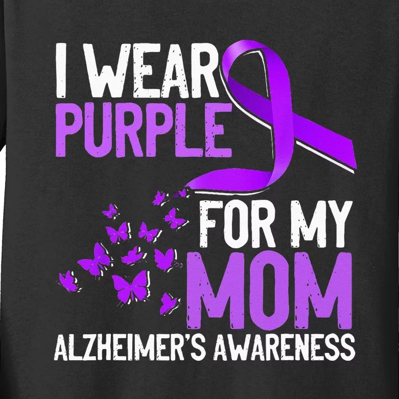 Wear Purple For My Mom Alzheimer´s Awareness Kids Long Sleeve Shirt