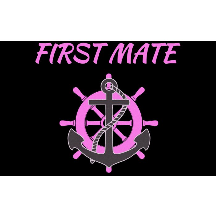 Womens Pink First Mate Boat Anchor Nautical Bumper Sticker