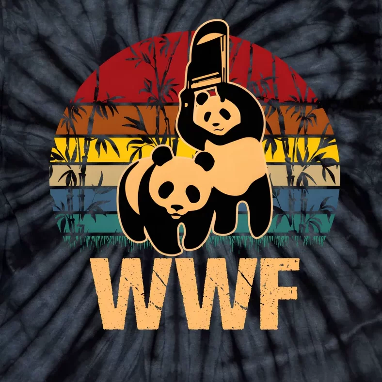 Wrestling Pandas Funny Panda Save The Panda Tie-Dye T-Shirt