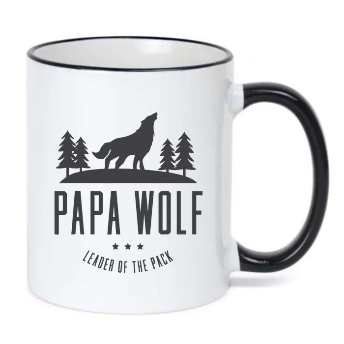 Wolf Pack Family - Dad Papa Wolf Black Color Changing Mug