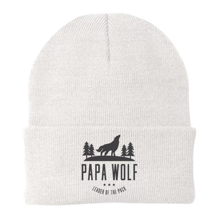 Wolf Pack Family - Dad Papa Wolf Knit Cap Winter Beanie