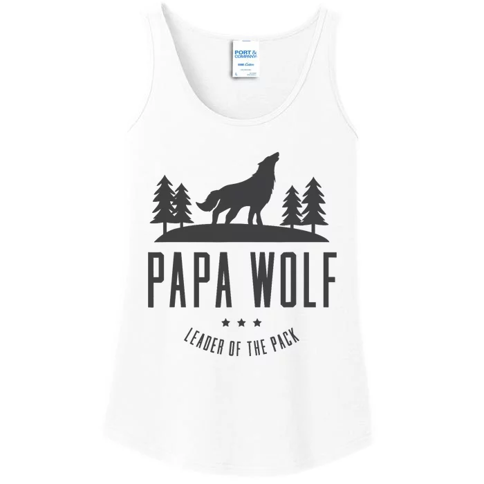 Wolf Pack Family - Dad Papa Wolf Ladies Essential Tank