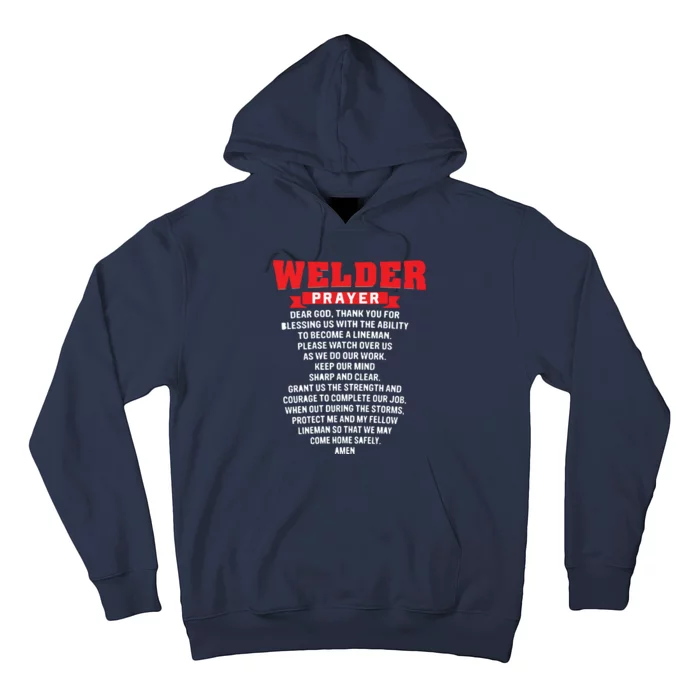 Welder Prayer Funny Christian Welding Grandpa Dad Husband Hoodie