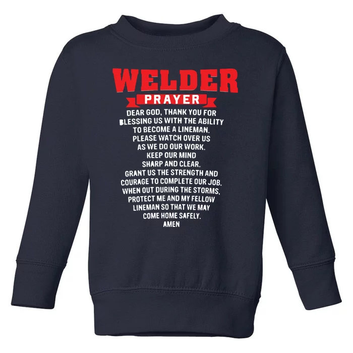 Welder Prayer Funny Christian Welding Grandpa Dad Husband Toddler Sweatshirt