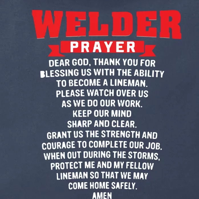 Welder Prayer Funny Christian Welding Grandpa Dad Husband Zip Tote Bag