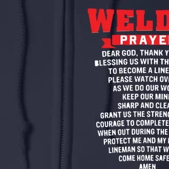 Welder Prayer Funny Christian Welding Grandpa Dad Husband Full Zip Hoodie