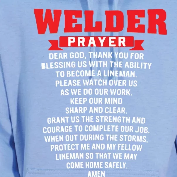 Welder Prayer Funny Christian Welding Grandpa Dad Husband Unisex Surf Hoodie