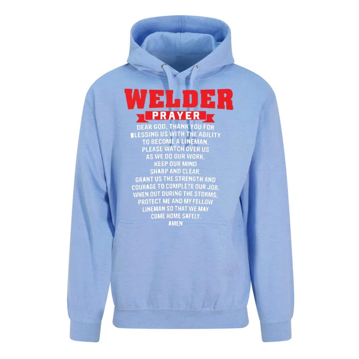 Welder Prayer Funny Christian Welding Grandpa Dad Husband Unisex Surf Hoodie