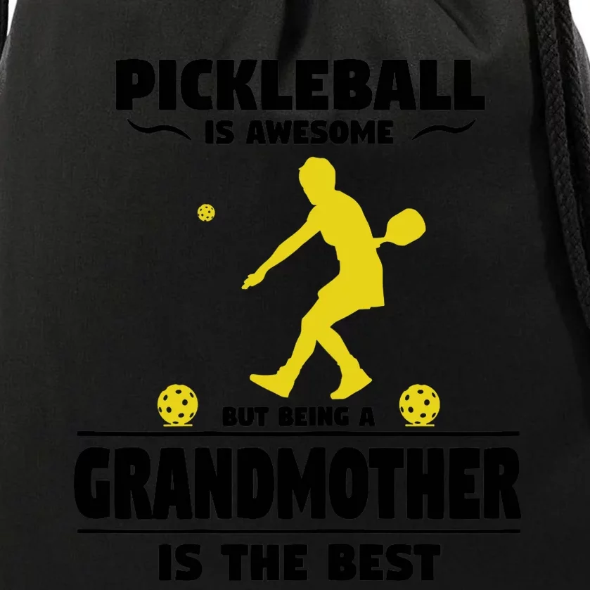 Wo Pickleball For Proud Grandmothers Grandma Pickleball Drawstring Bag