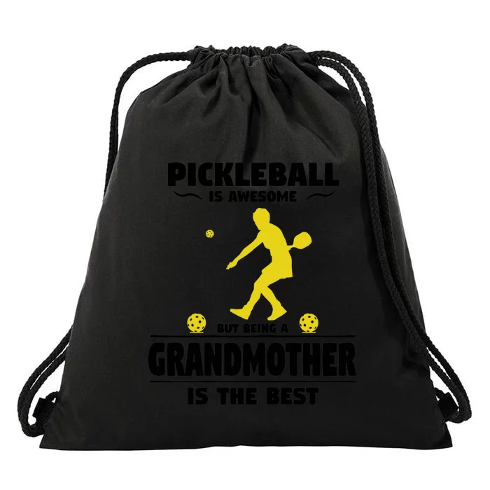 Wo Pickleball For Proud Grandmothers Grandma Pickleball Drawstring Bag