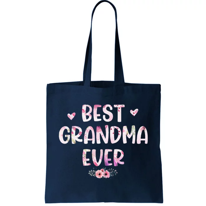 Women's Pink Flower Floral Best Grandma Ever Mother's Day Tote Bag