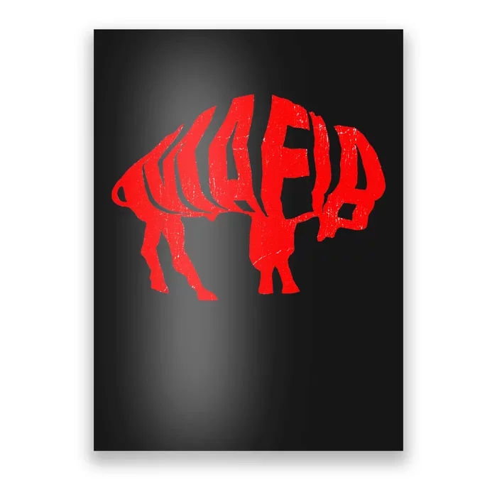 WNY Pride Faded Red Buffalo Poster