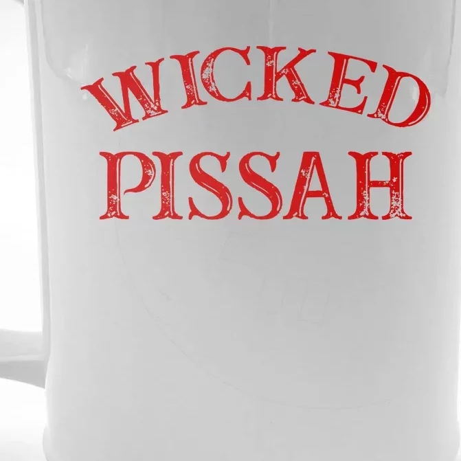 Wicked Pissah Funny Pisser Boston New England Southie Front & Back Beer Stein