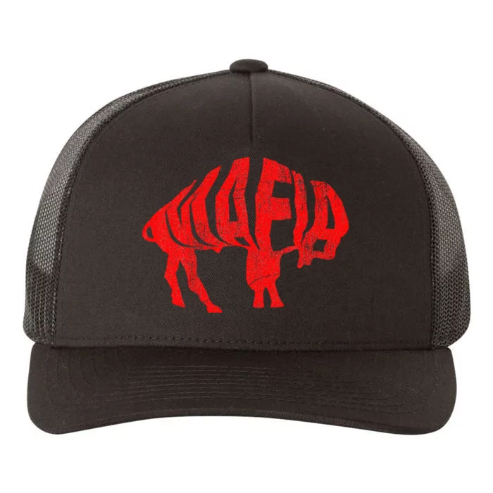 Wny Pride Faded Red Buffalo Yupoong Adult 5-Panel Trucker Hat