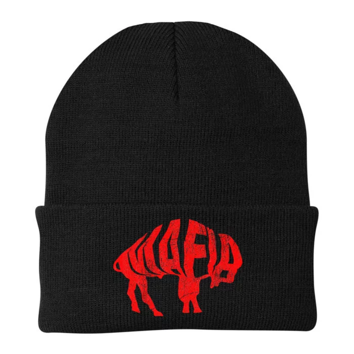 Wny Pride Faded Red Buffalo Knit Cap Winter Beanie