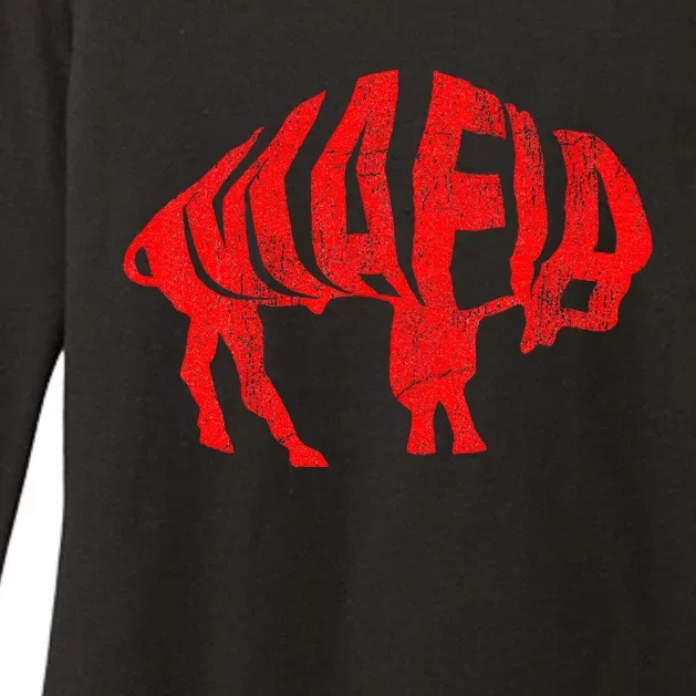 Wny Pride Faded Red Buffalo Womens CVC Long Sleeve Shirt