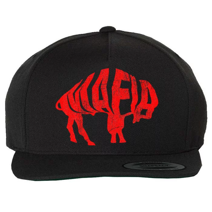 Wny Pride Faded Red Buffalo Wool Snapback Cap