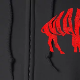 Wny Pride Faded Red Buffalo Full Zip Hoodie