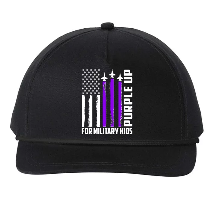 Wear Purple For Military Family Kids USA Flag Snapback Five-Panel Rope Hat