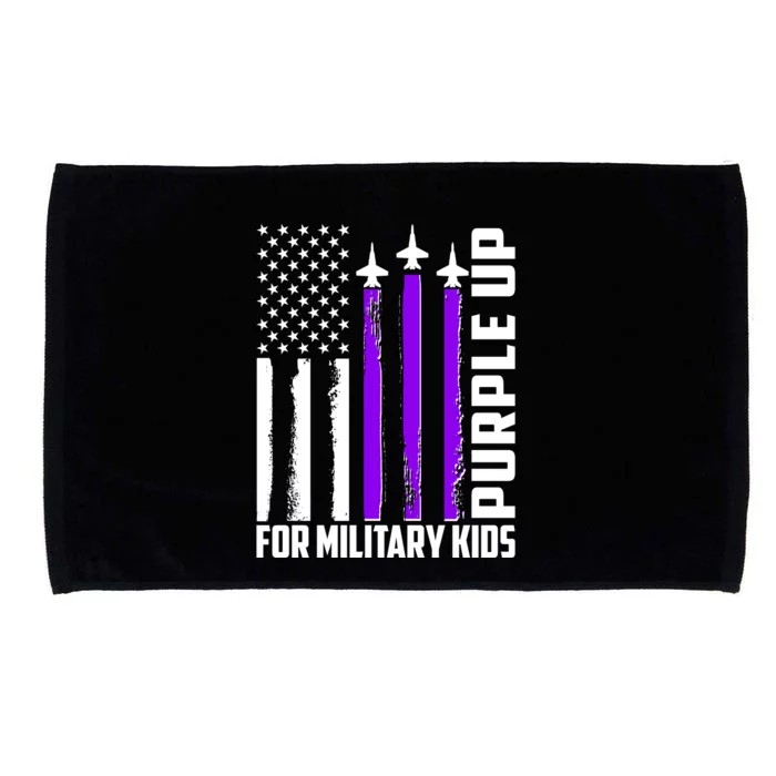 Wear Purple For Military Family Kids USA Flag Microfiber Hand Towel