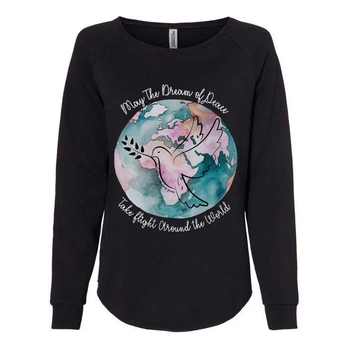 World Peace Gift Peace And Love Dove May Peace Take Flight Womens California Wash Sweatshirt